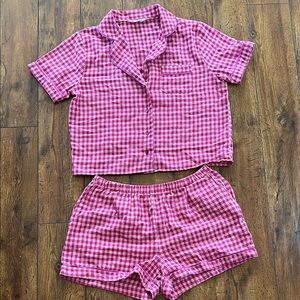 Primark Red and White Plaid Pajama Set